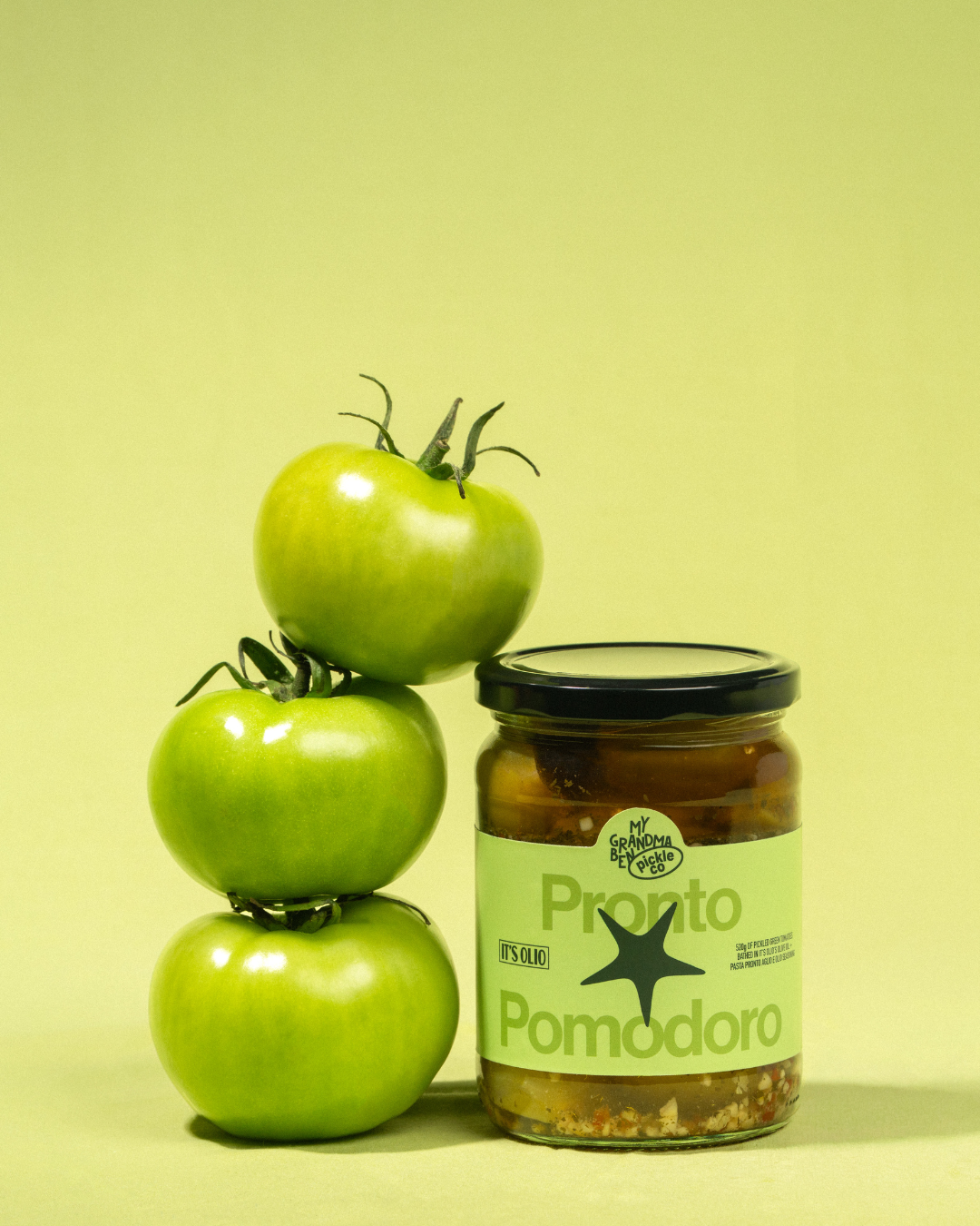 Pickled Green Tomatoes with It's Olio EVOO 520g